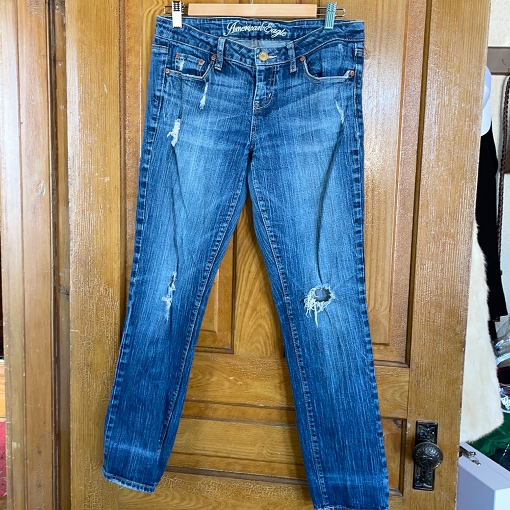 American Eagle Straight Leg Distressed Denim